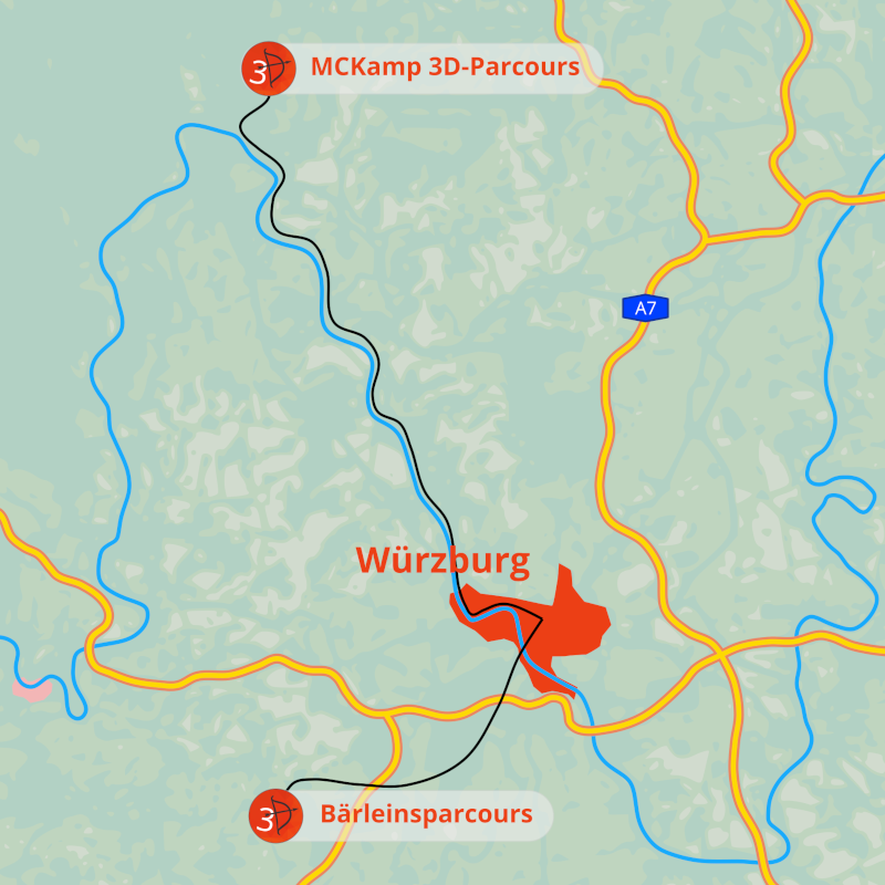 Bogenrulaub ohne Auto - Raum Würzburg